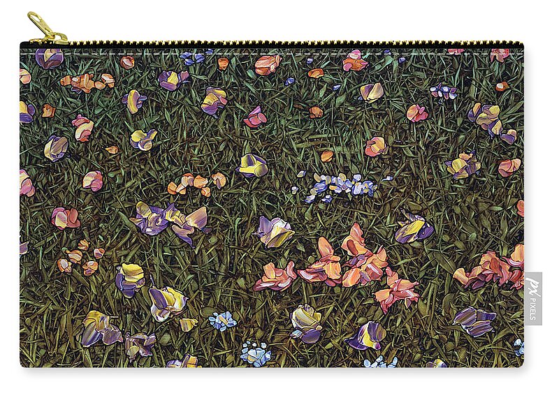 Wildflowers Zip Pouch featuring the painting Wildflowers by James W Johnson