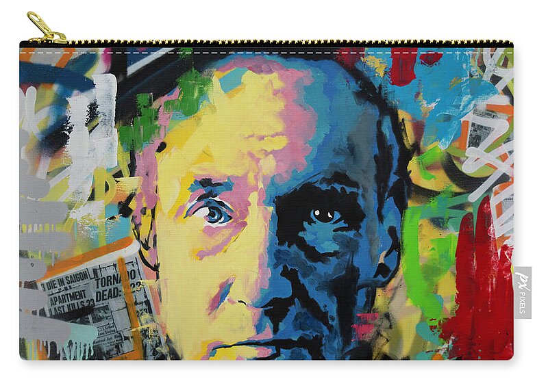 William Zip Pouch featuring the painting William Burroughs by Richard Day