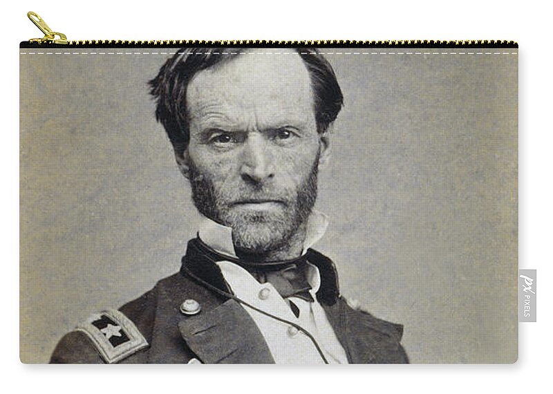 19th Century Zip Pouch featuring the photograph William Tecumseh Sherman by Granger