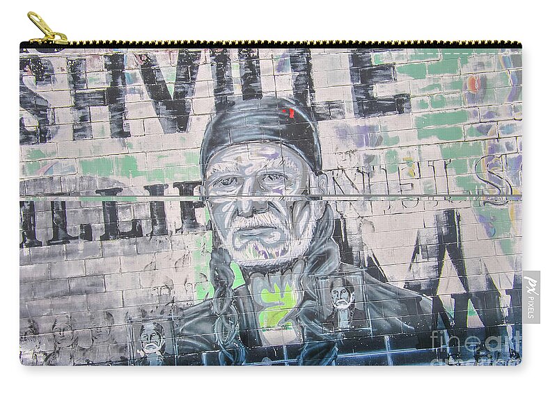 Willie Nelson Zip Pouch featuring the photograph Willie by Pamela Williams