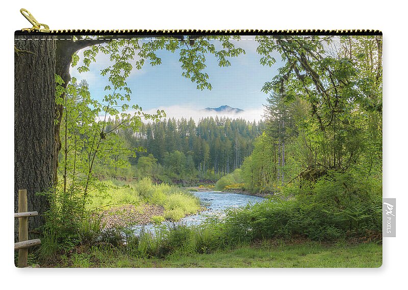 Wilson River Zip Pouch featuring the photograph Wilson River in Spring by Kristina Rinell