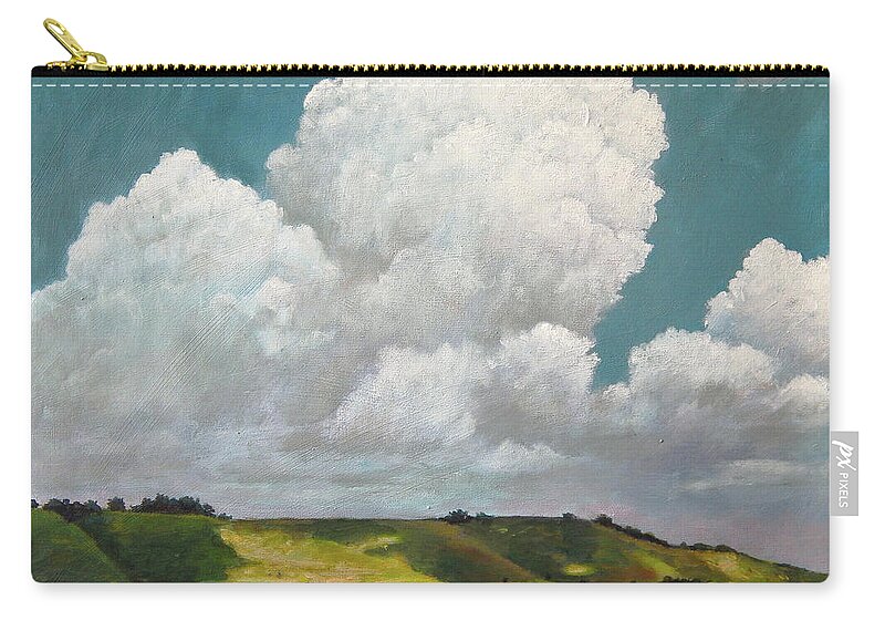 Wiltshire Uk Zip Pouch featuring the painting Wiltshire Skies by Arie Van der Wijst