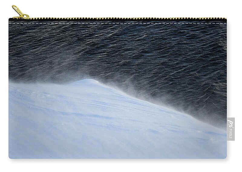 Abstract Zip Pouch featuring the digital art Wind and Snow Two by Lyle Crump