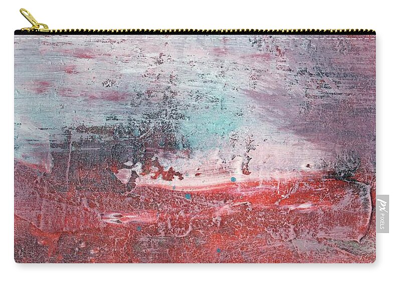 Large Abstract Paintings Zip Pouch featuring the painting Wind From The East - Large Canvas Abstract Landscape Painting by Modern Abstract
