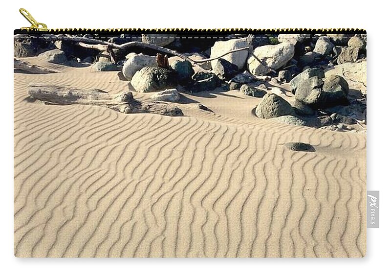 Pacific Ocean Zip Pouch featuring the photograph Wind Lines in the Sand by Celeste Stancliff