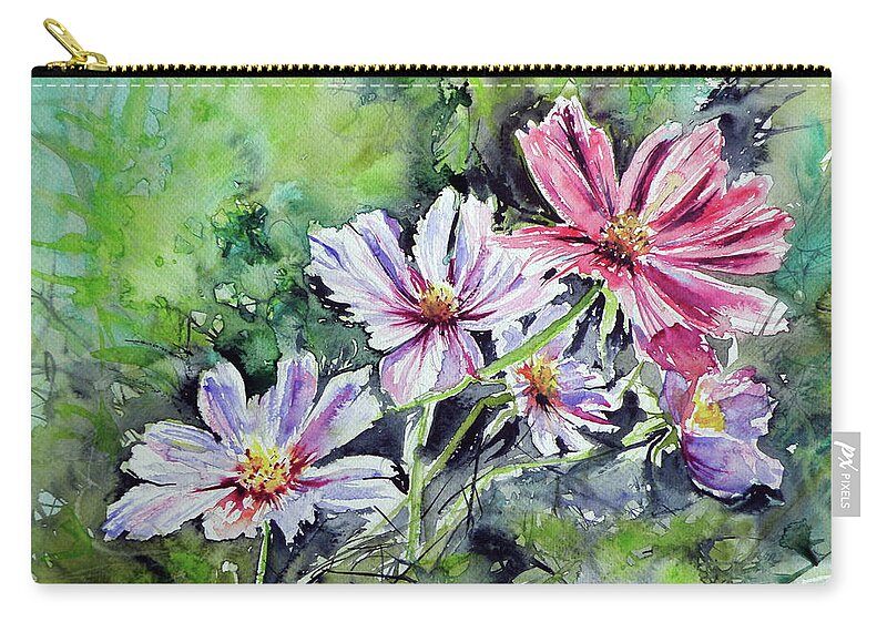 Windflower Zip Pouch featuring the painting Windflower by Kovacs Anna Brigitta