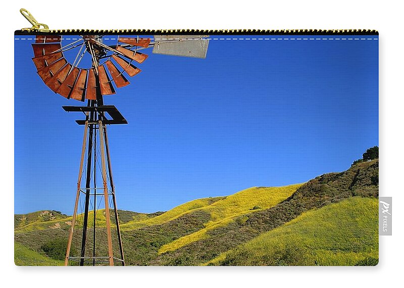 Alternative Zip Pouch featuring the photograph Windmill by Henrik Lehnerer