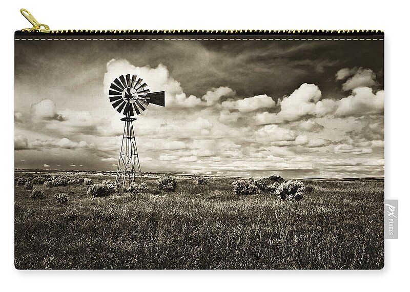Oregon Trail Zip Pouch featuring the photograph Alone in the Wind by John Christopher