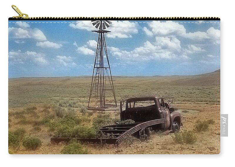 Windmill Carry-all Pouch featuring the photograph Windmill Over Lenzen by Amanda Smith