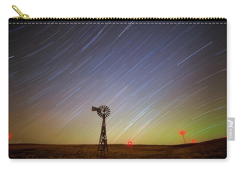 Windmills Carry-all Pouch featuring the photograph Windmills and Stars by Darren White