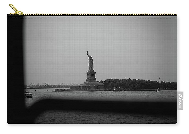 Lady Liberty Zip Pouch featuring the photograph Window To Liberty by David Sutton
