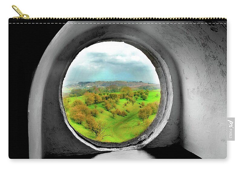 Broadway Castle Zip Pouch featuring the photograph Window to the Glenn by Greg Fortier