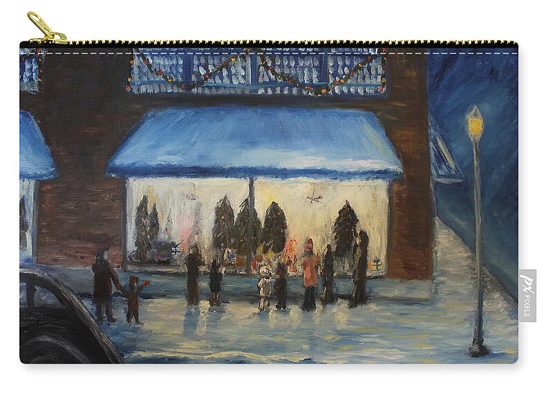 Christmas Card Zip Pouch featuring the painting Window wishes by Daniel W Green