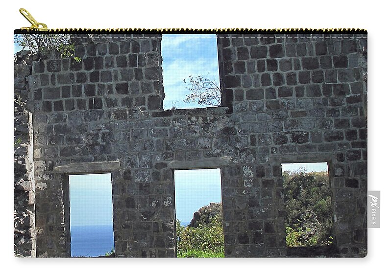 Brimstone Hill Zip Pouch featuring the photograph Windows From An Empty Shell by Ian MacDonald