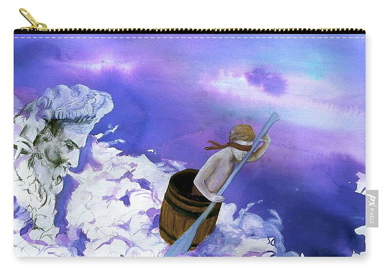 Mythic Images Zip Pouch featuring the painting Winds of Fate by Rene Capone