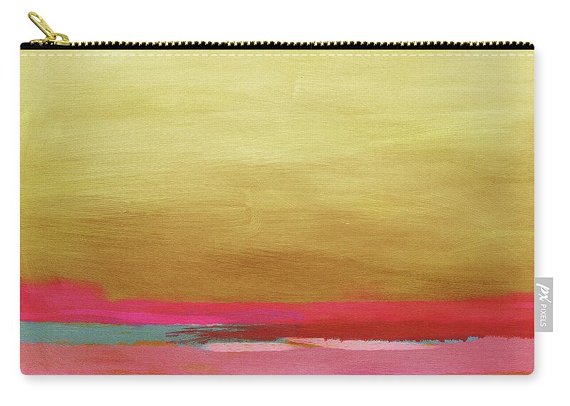 Abstract Carry-all Pouch featuring the mixed media Windswept Sunrise- Art by Linda Woods by Linda Woods