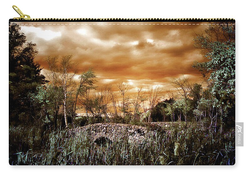 Moody Landscape Zip Pouch featuring the digital art Windy and Moody by Lilia D