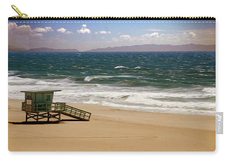Beach Zip Pouch featuring the photograph Windy Beach Day by Joseph Hollingsworth