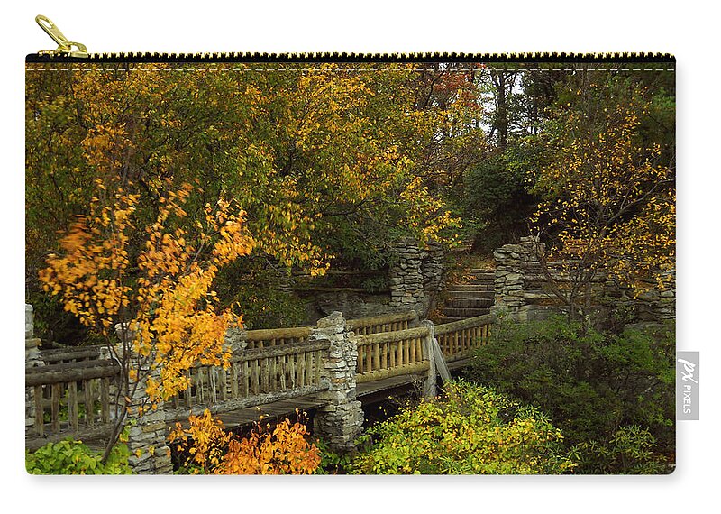 Appalachia Zip Pouch featuring the photograph Windy Day at Cooper's Rock by Amanda Jones