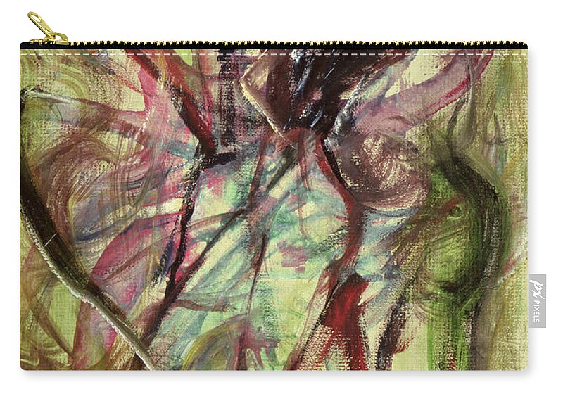 Female Zip Pouch featuring the painting Windy Day by Ikahl Beckford