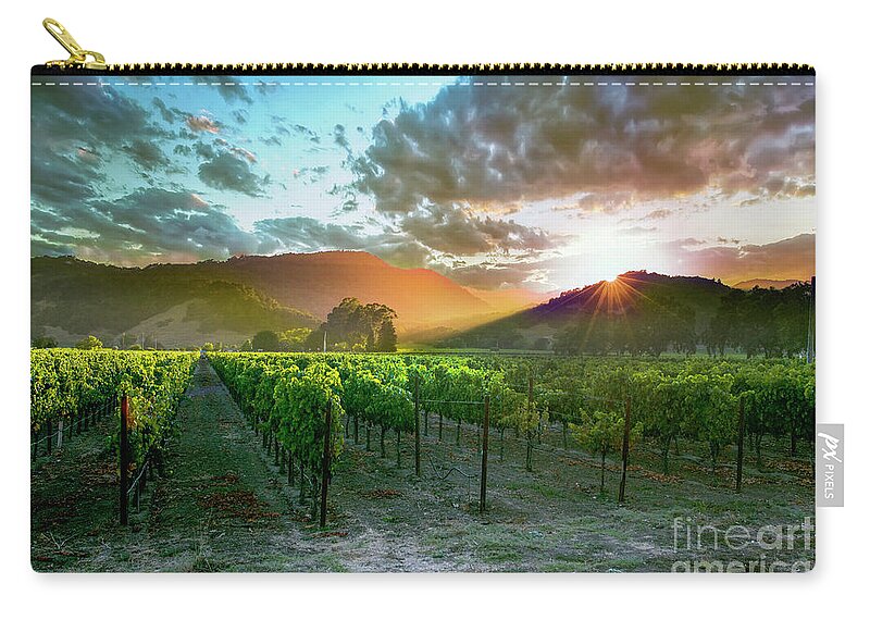 Napa Zip Pouch featuring the photograph Wine Country by Jon Neidert