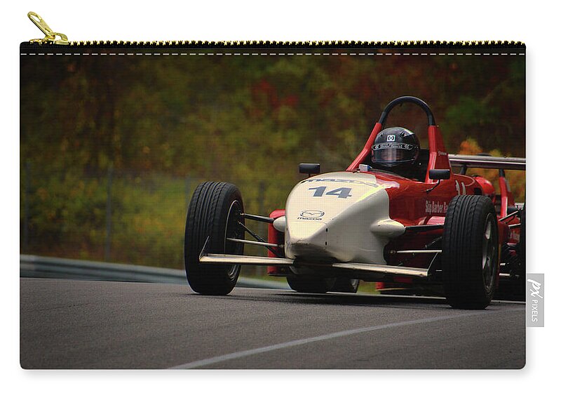 Lime Rock Zip Pouch featuring the photograph Wine Country Motor Sports by Mike Martin
