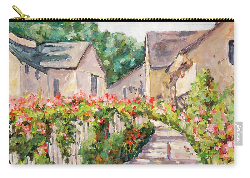 Village Zip Pouch featuring the painting Wine Country Village by Ingrid Dohm