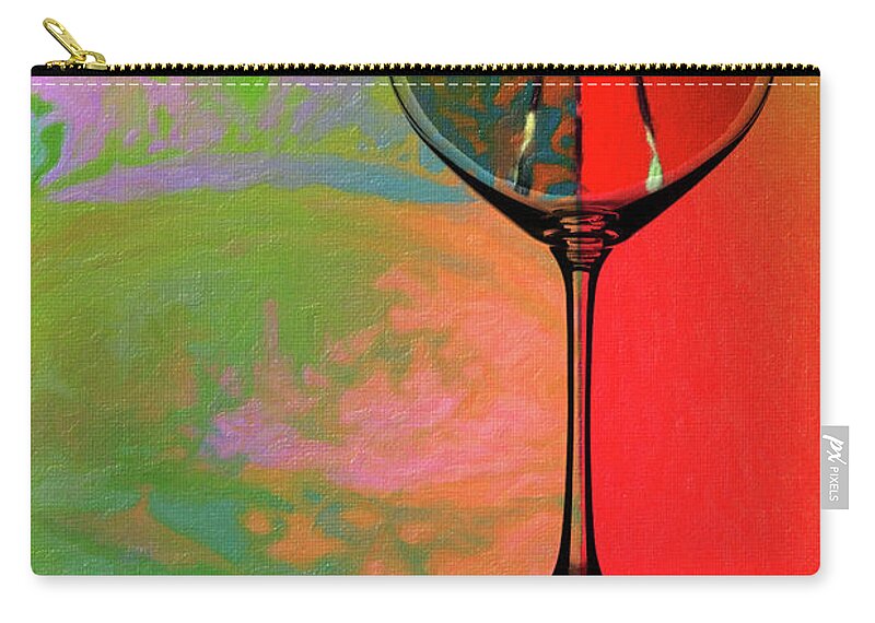 Wine Zip Pouch featuring the mixed media Wine Pairings 2 by Priscilla Huber