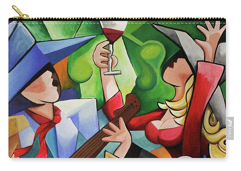 Wine Zip Pouch featuring the painting Wine Party by Lance Headlee