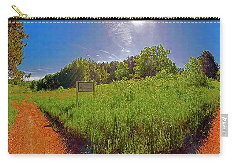 Wingate Zip Pouch featuring the photograph Wingate, Prairie, Pines Trail by Tom Jelen