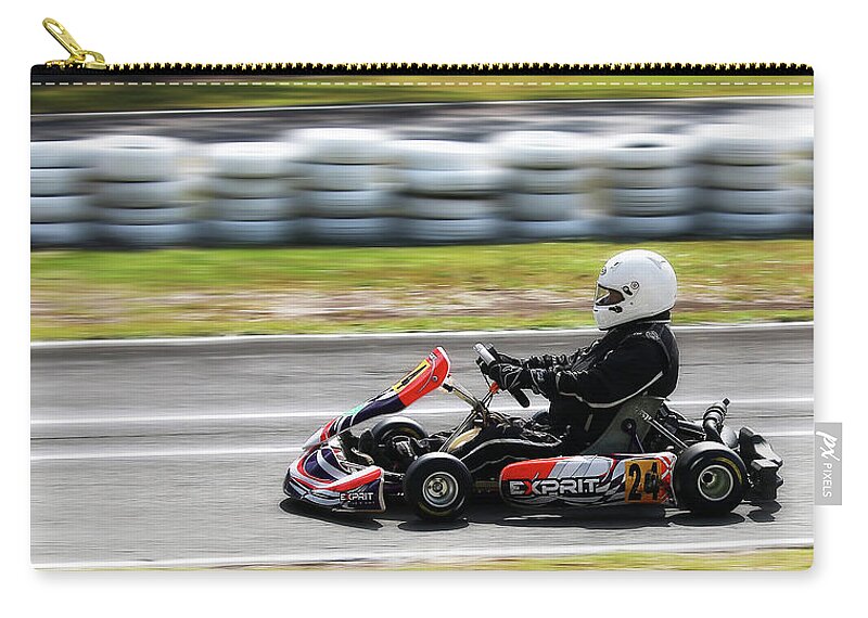 Wingham Go Karts Australia Carry-all Pouch featuring the photograph Wingham Go Karts 03 by Kevin Chippindall