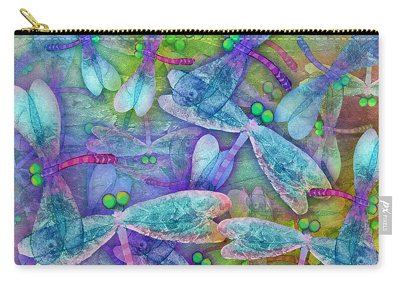 Wings Zip Pouch featuring the painting Wings Large in Square Format by Teresa Ascone