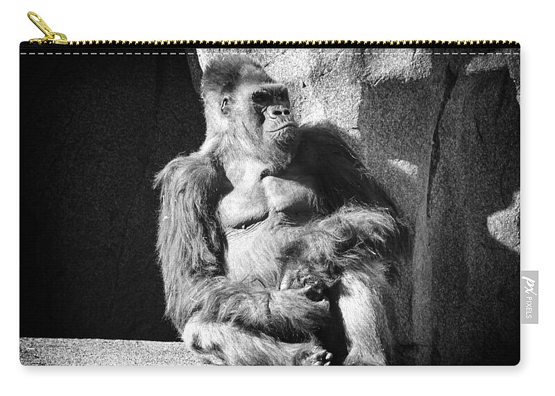 Silverback Gorilla Zip Pouch featuring the photograph Winston by Lawrence Knutsson