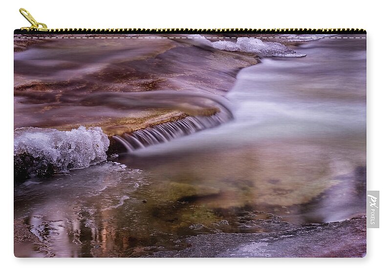 Stickney Brook Carry-all Pouch featuring the photograph Winter Brook by Tom Singleton