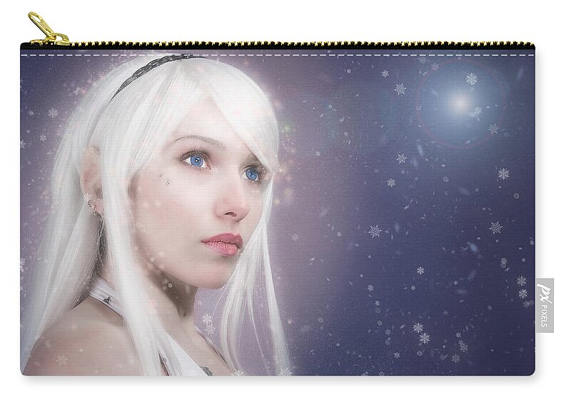Natural Forms Zip Pouch featuring the photograph Winter Fae by Rikk Flohr