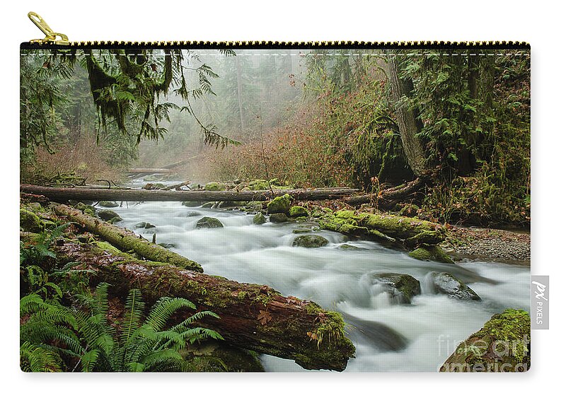 Winter Zip Pouch featuring the photograph Winter Flow by Nick Boren