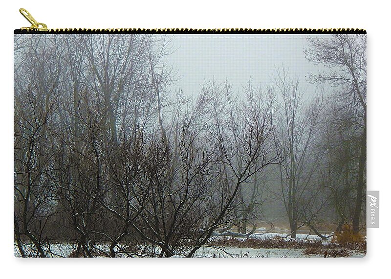 Winter Zip Pouch featuring the photograph Winter Fog by Wild Thing