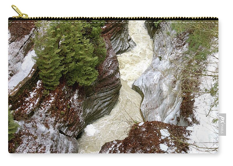 Winter Zip Pouch featuring the photograph Winter Gorge by Azthet Photography