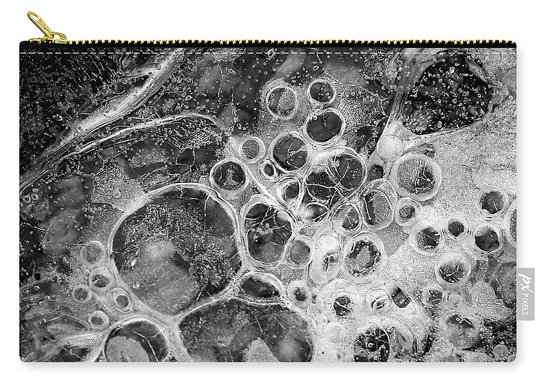 Mary Bedy Zip Pouch featuring the photograph Winter Ice 7 by Mary Bedy
