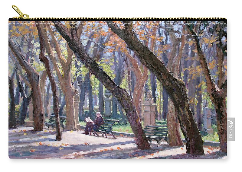 Rome Zip Pouch featuring the painting Winter in Rome by L Diane Johnson