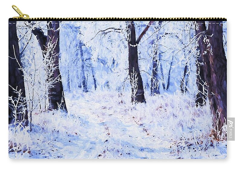 Snow Zip Pouch featuring the digital art Winter Landscape 2 by Charmaine Zoe