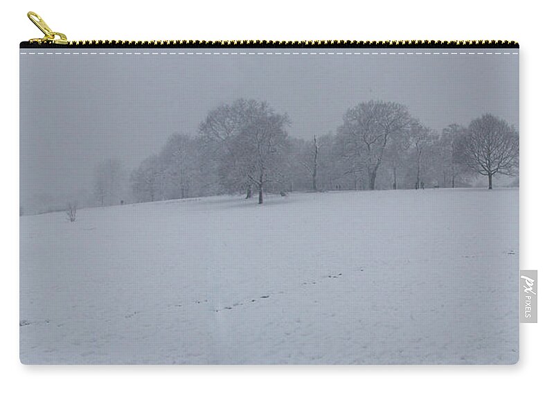 London Zip Pouch featuring the photograph Winter Landscape London by Heather Lennox