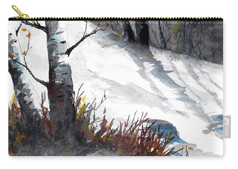 Winter Zip Pouch featuring the painting Winter Light by David G Paul