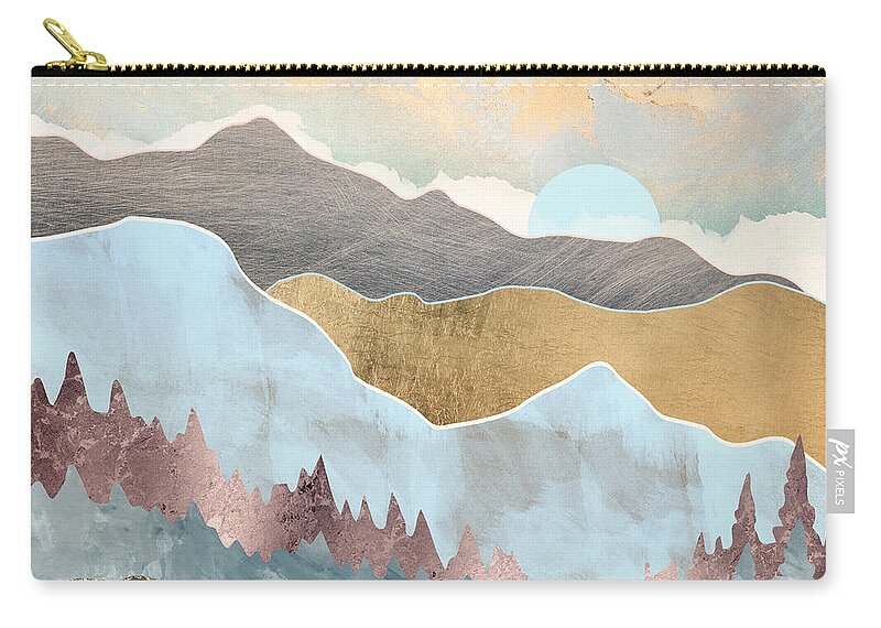 Winter Zip Pouch featuring the digital art Winter Light by Spacefrog Designs
