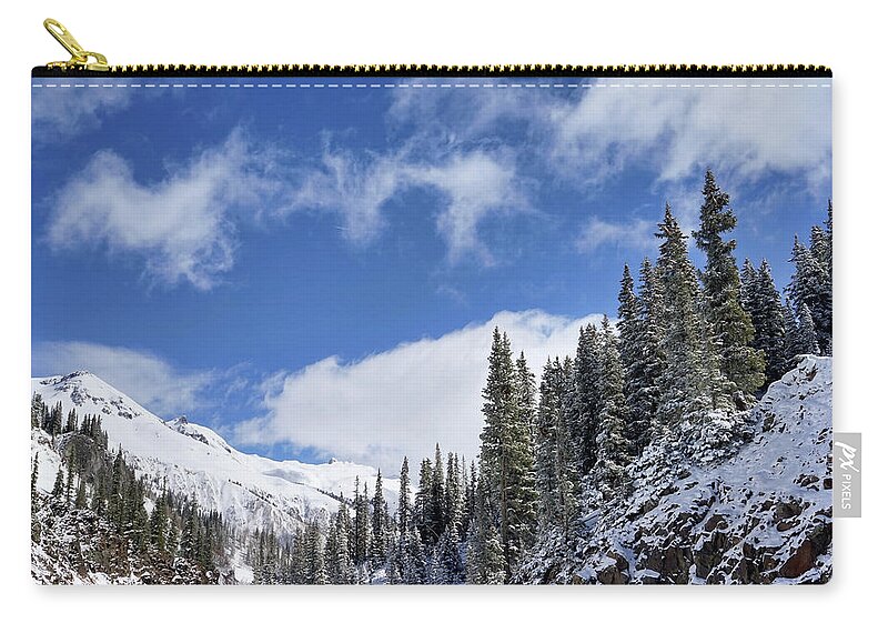 Colorado Zip Pouch featuring the photograph Winter Majesty by Leda Robertson