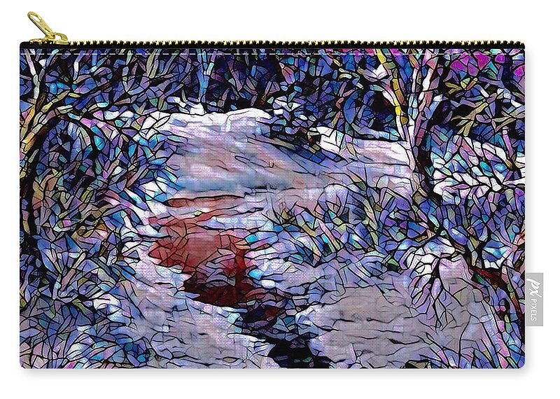 Landscapes Zip Pouch featuring the painting Winter Mosaic by Megan Walsh