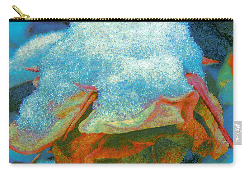Rose Zip Pouch featuring the photograph Winter Rose II by Anastasia Savage Ealy