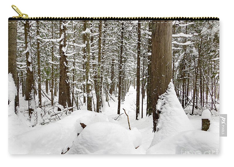 Winter Zip Pouch featuring the photograph Winter Scene Print by Gwen Gibson