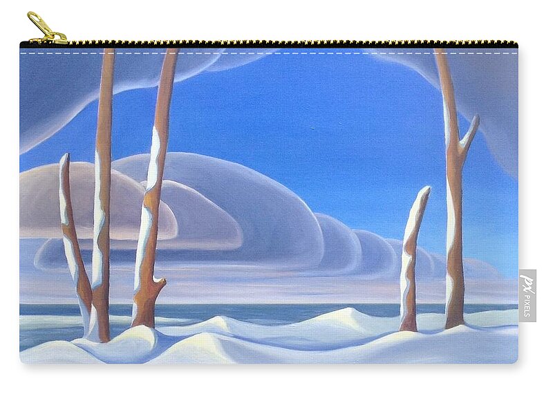 Group Of Seven Zip Pouch featuring the painting Winter Solace by Barbel Smith