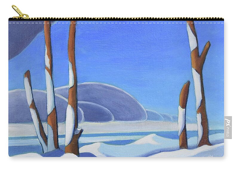 Group Of Seven Zip Pouch featuring the painting Winter Solace II by Barbel Smith
